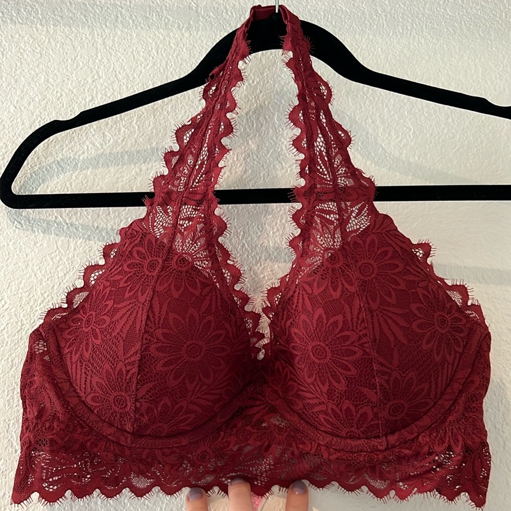 NWOT PINK Lace Bralette Lightly Lined M
